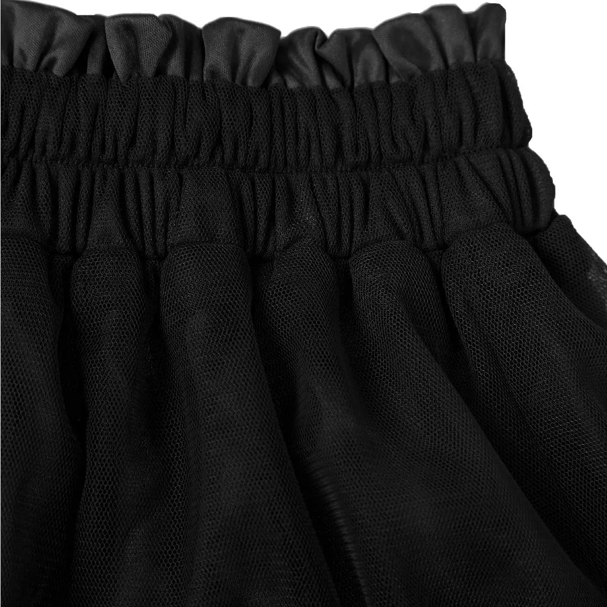 Girstunm Women's Elastic Waist Dancing Dress Princess Mesh Tulle Above Knee Skirts