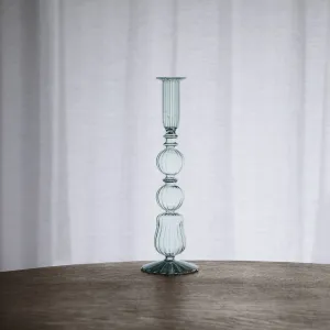GLASS Cambridge Emma 10.5" Candlestick Holder Set of 2 (Light Green)
