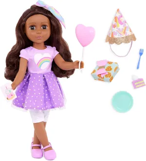Glitter Girls – 14-inch Posable Doll – Birthday Party Accessories – Balloon, Toy Present & More – Toys for Kids 3 Years  – Meera
