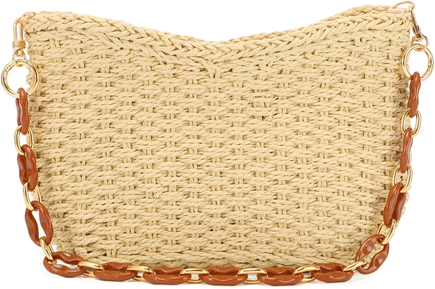 GOKTOW Straw Purse Bag,Woven Handbag,Summer Purse,Raffia Tote CrossBag for Beach Summer Travel