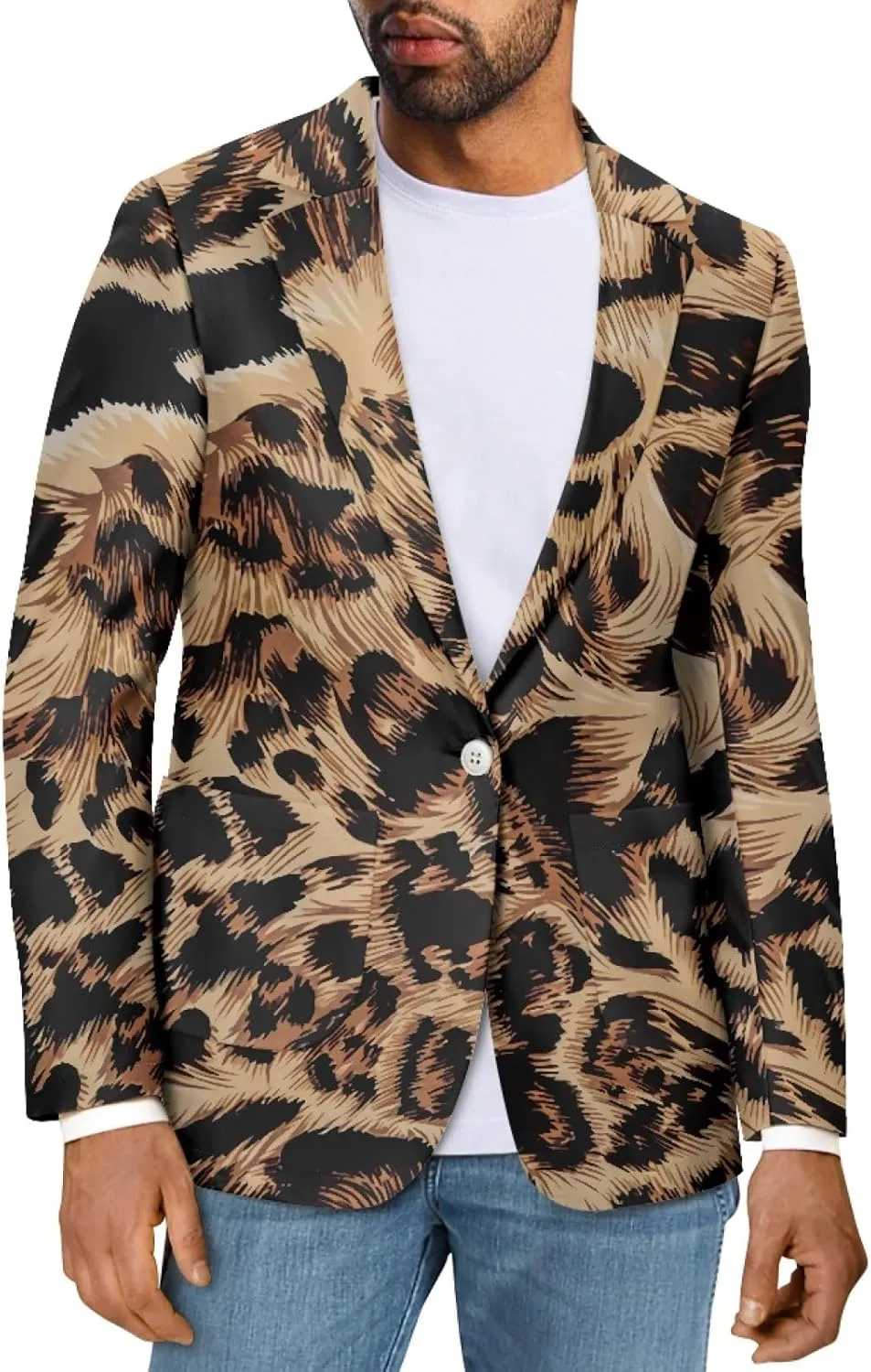 GOSTONG Regular Fit Blazer Jacket Suit for Adult Teens Mens One Button Lightweight Sports Coats