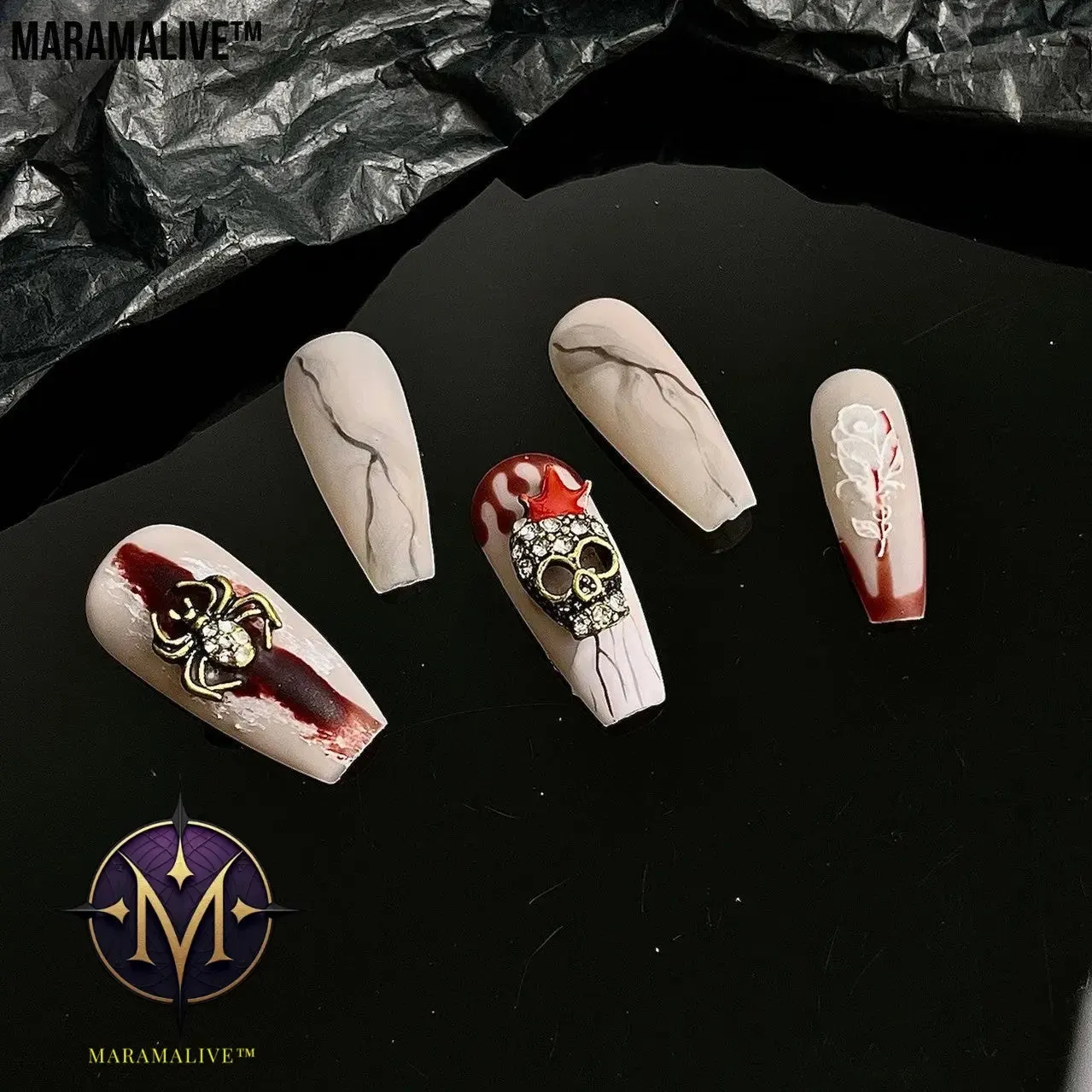 Gothic Halloween Wear Armor Three-dimensional Spider Nails