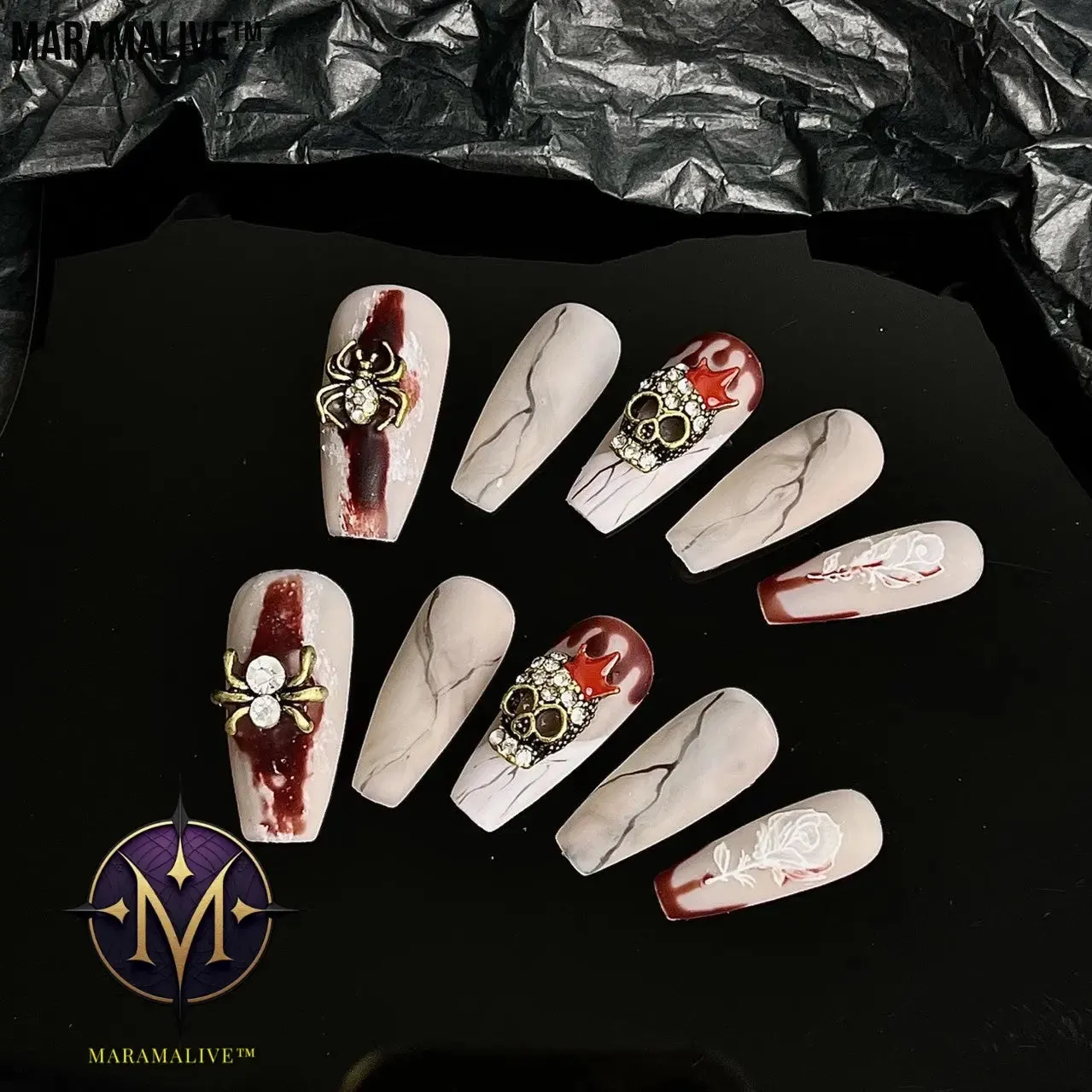 Gothic Halloween Wear Armor Three-dimensional Spider Nails
