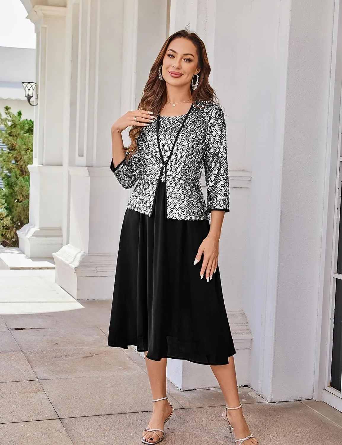 GRACE KARIN 2025 Mother of The Bride Dresses Wedding Guest Party Dress Two Piece Dress