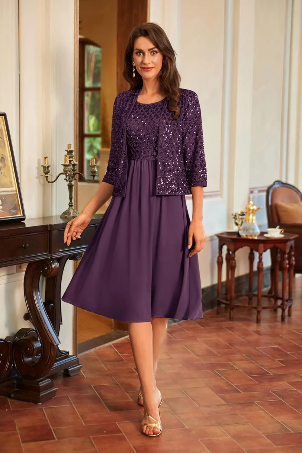 GRACE KARIN 2025 Mother of The Bride Dresses Wedding Guest Party Dress Two Piece Dress