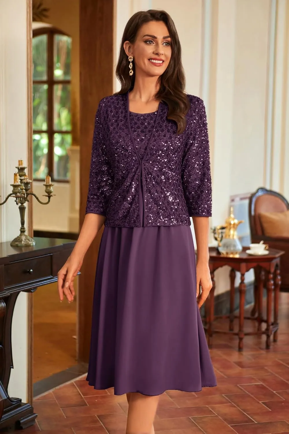GRACE KARIN 2025 Mother of The Bride Dresses Wedding Guest Party Dress Two Piece Dress