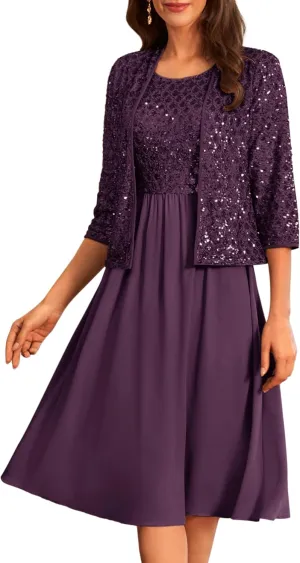 GRACE KARIN 2025 Mother of The Bride Dresses Wedding Guest Party Dress Two Piece Dress