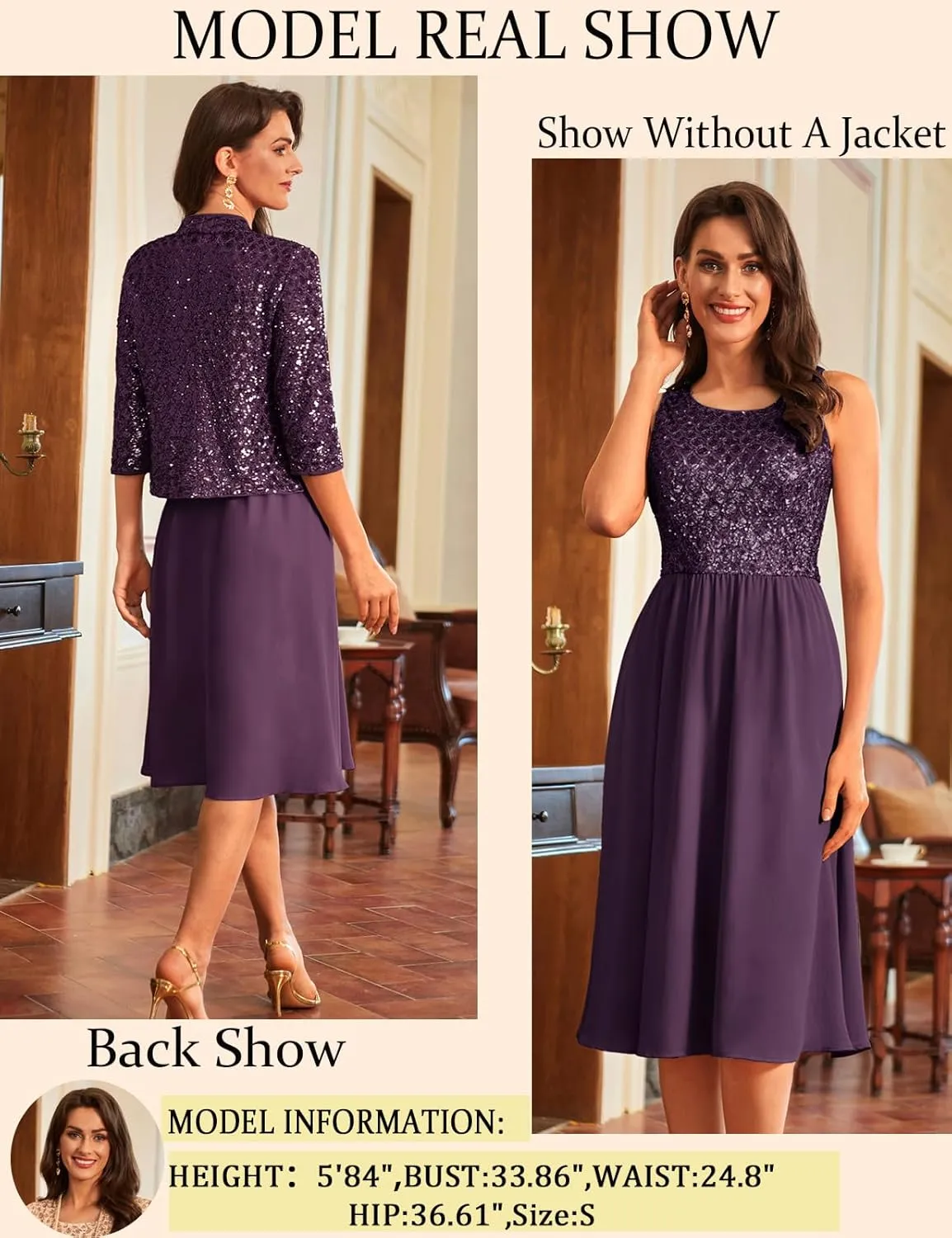 GRACE KARIN 2025 Mother of The Bride Dresses Wedding Guest Party Dress Two Piece Dress