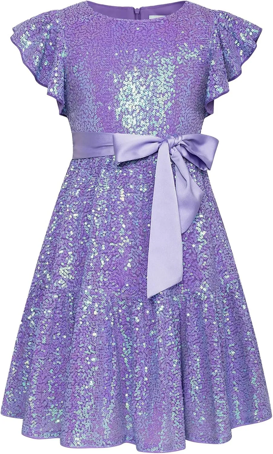 GRACE KARIN Girls Party Dress Sequin Formal Fancy Birthday Dress for Girls Prom Ruffle Midi Dress 5-14Years