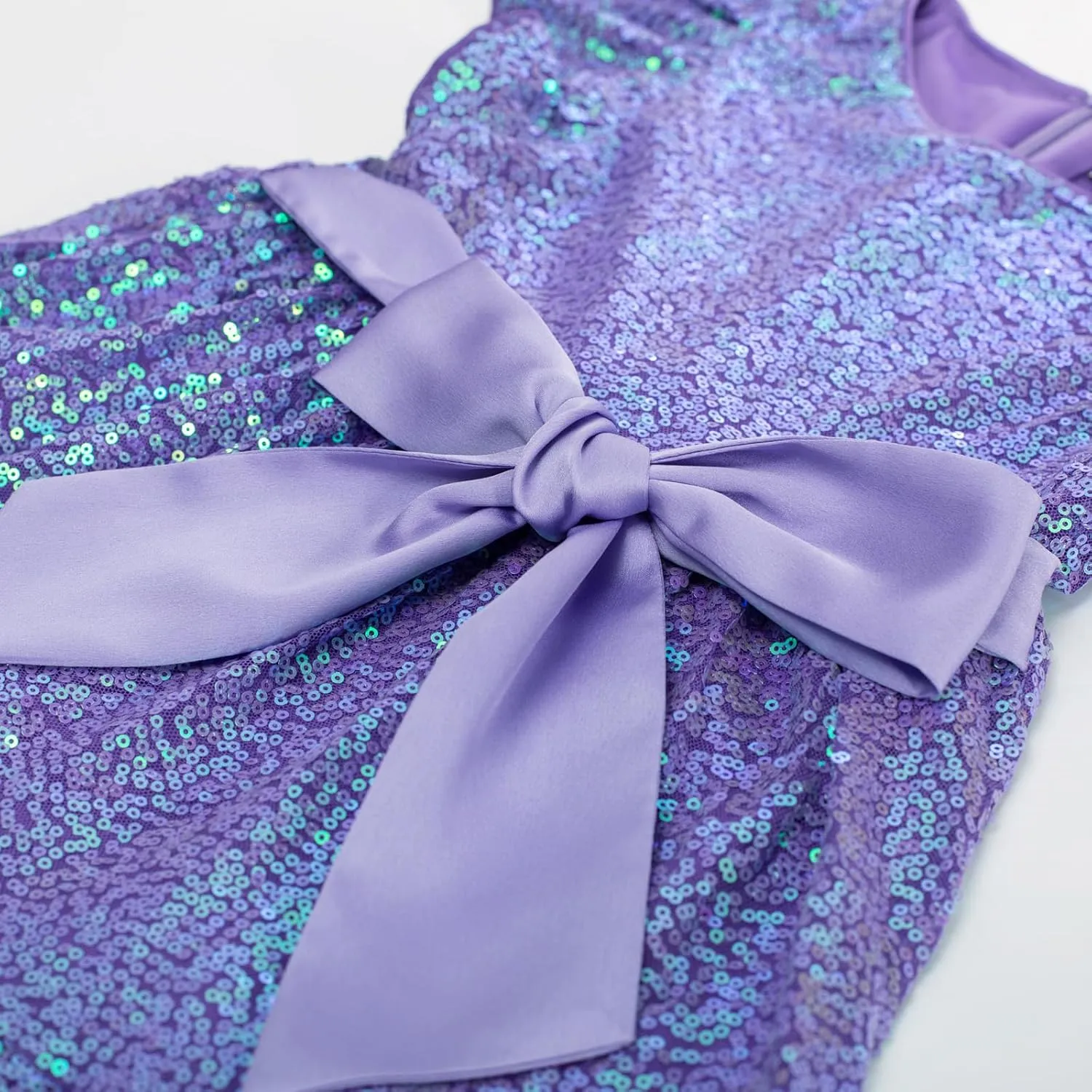 GRACE KARIN Girls Party Dress Sequin Formal Fancy Birthday Dress for Girls Prom Ruffle Midi Dress 5-14Years