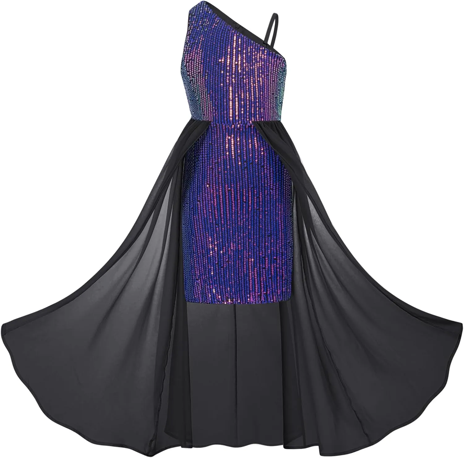 GRACE KARIN Girls Sequin Dress for Teens One Shoulder Formal Birthday Party Wedding Pageant Prom Fancy Dresses 6-14Y