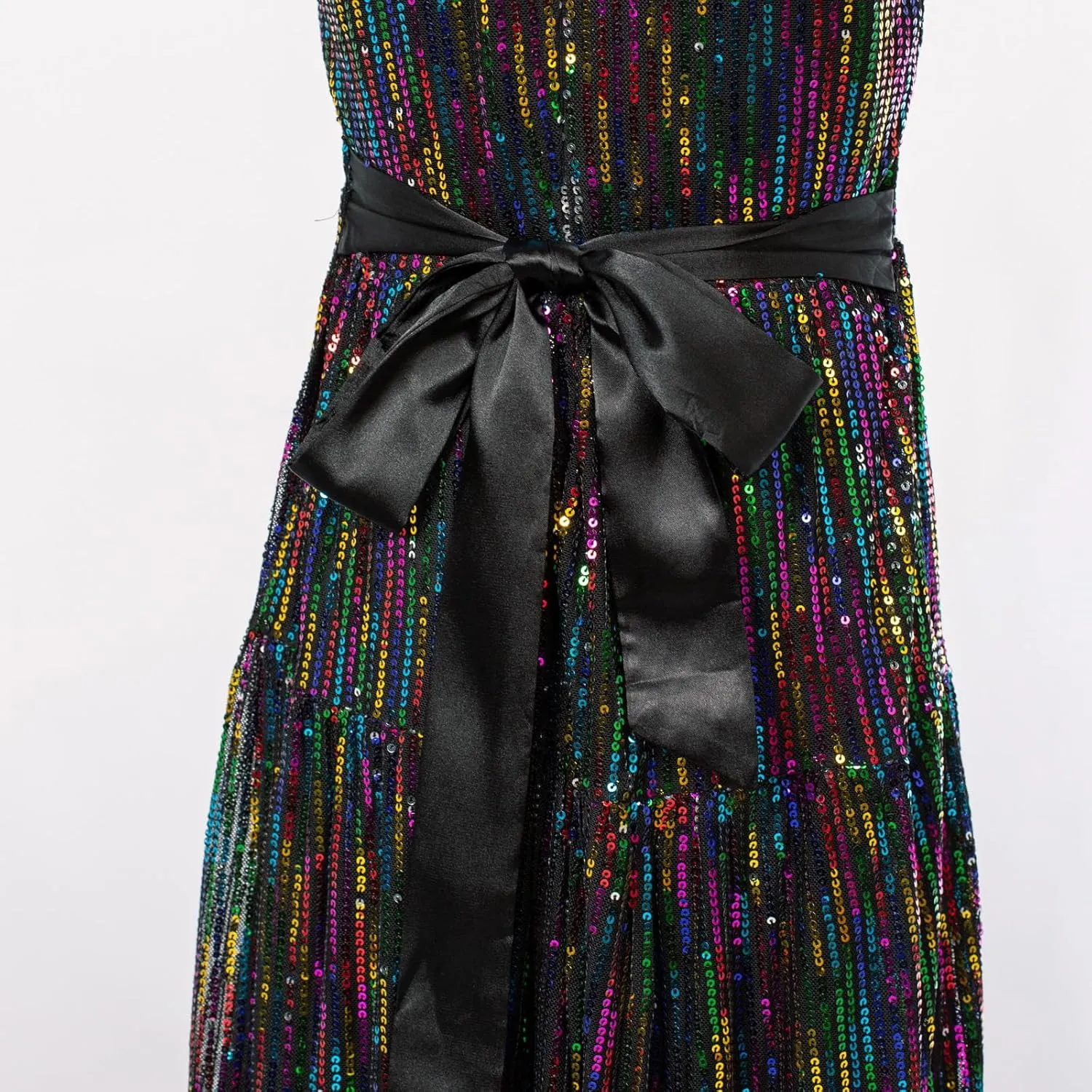 GRACE KARIN Girls Sequin Dress Formal Party Elegant Fancy Girls Maxi Long Dress for 5-14Y