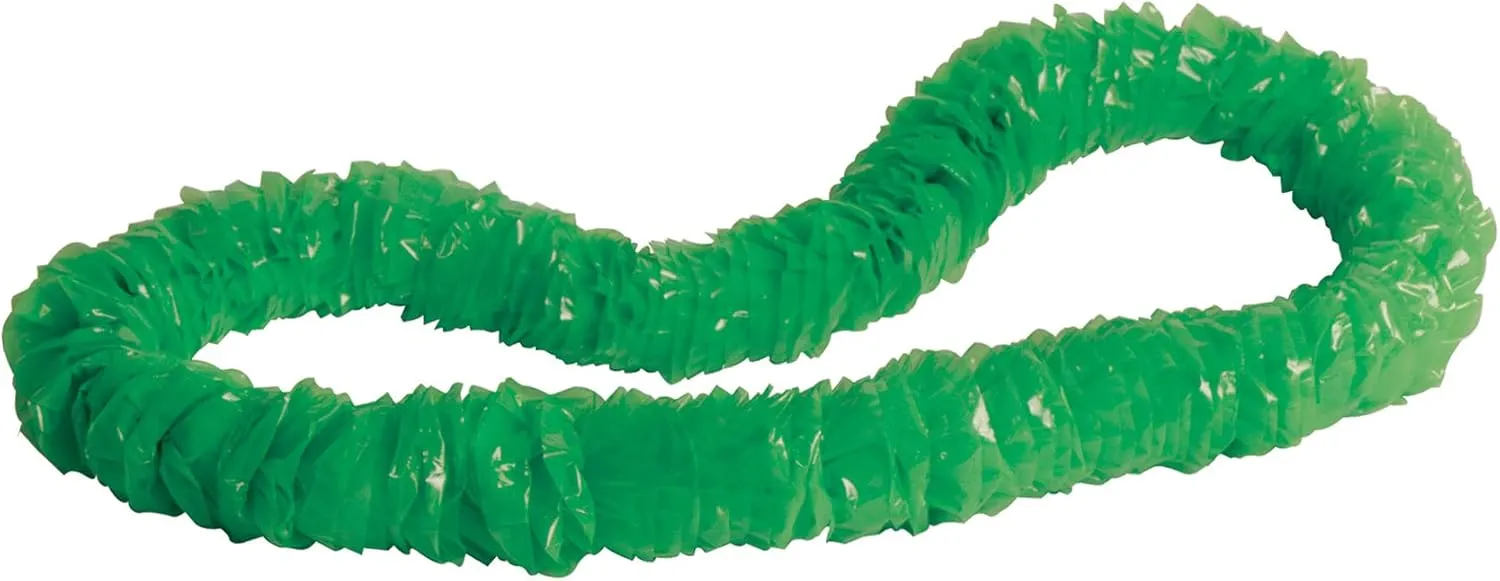 Green Soft-Twist Poly Leis with Labeled Carton