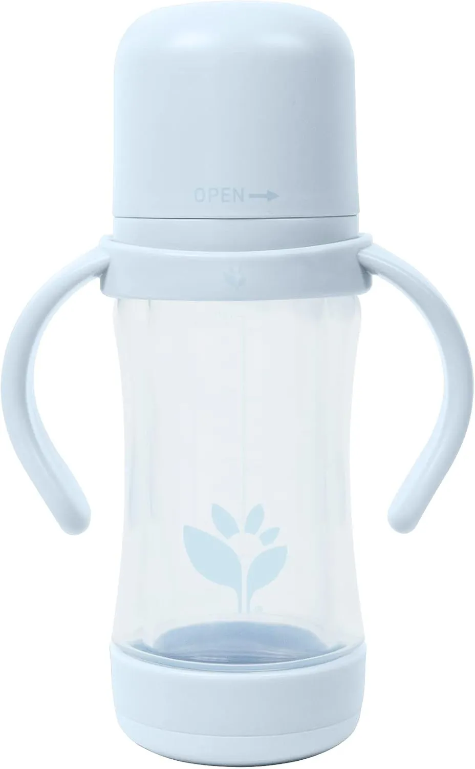 green sprouts® Glass & Sprout Ware® Sip & Straw 5oz., 6mo , Plant-Plastic, Platinum-Cured Silicone, Dishwasher Safe, Grows with Baby, Tested for Hormones, 5oz, Light Blueberry