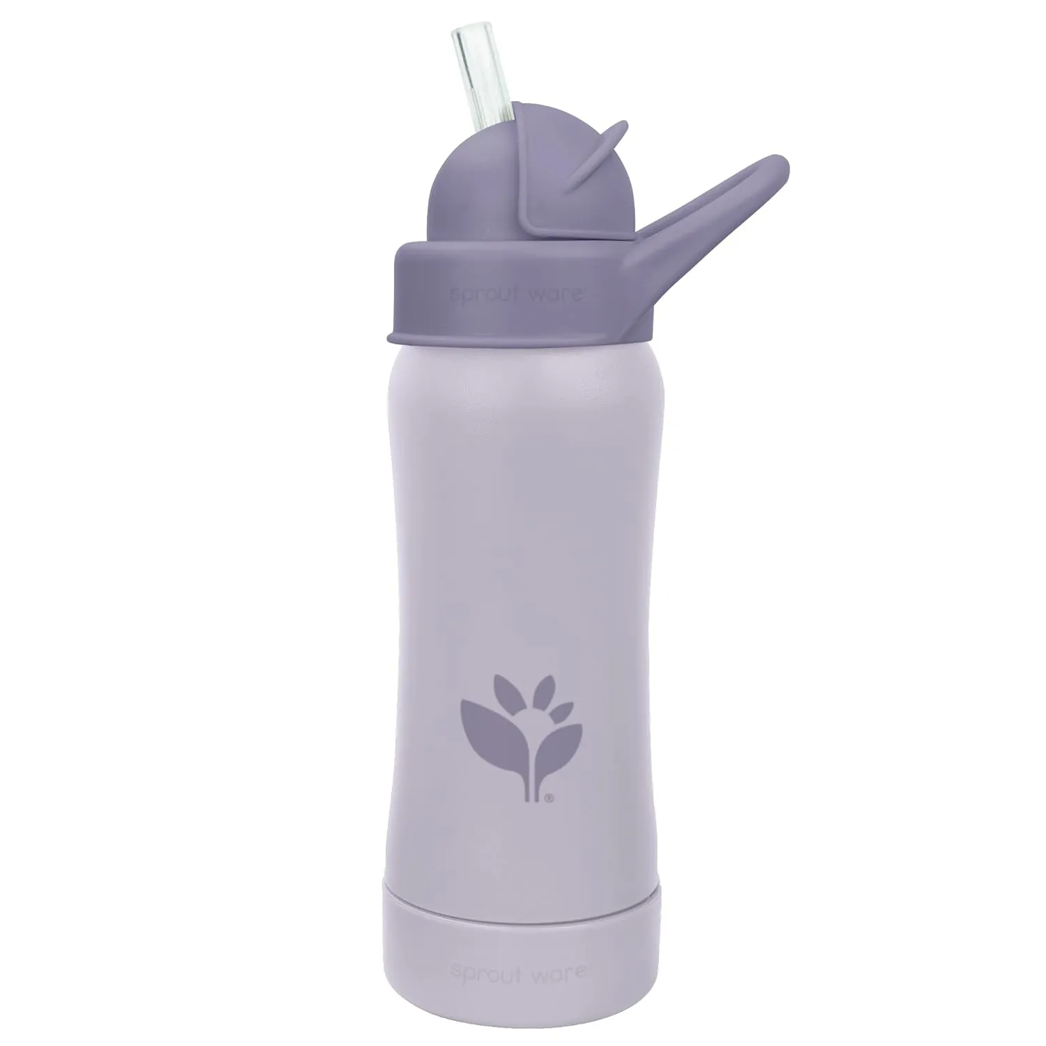 Green Sprouts® Sprout Ware® Straw Bottle 10oz., 6mo , Plant-Plastic, Platinum-Cured Silicone, Dishwasher Safe, Grows with Baby, Tested for Hormones - Plum