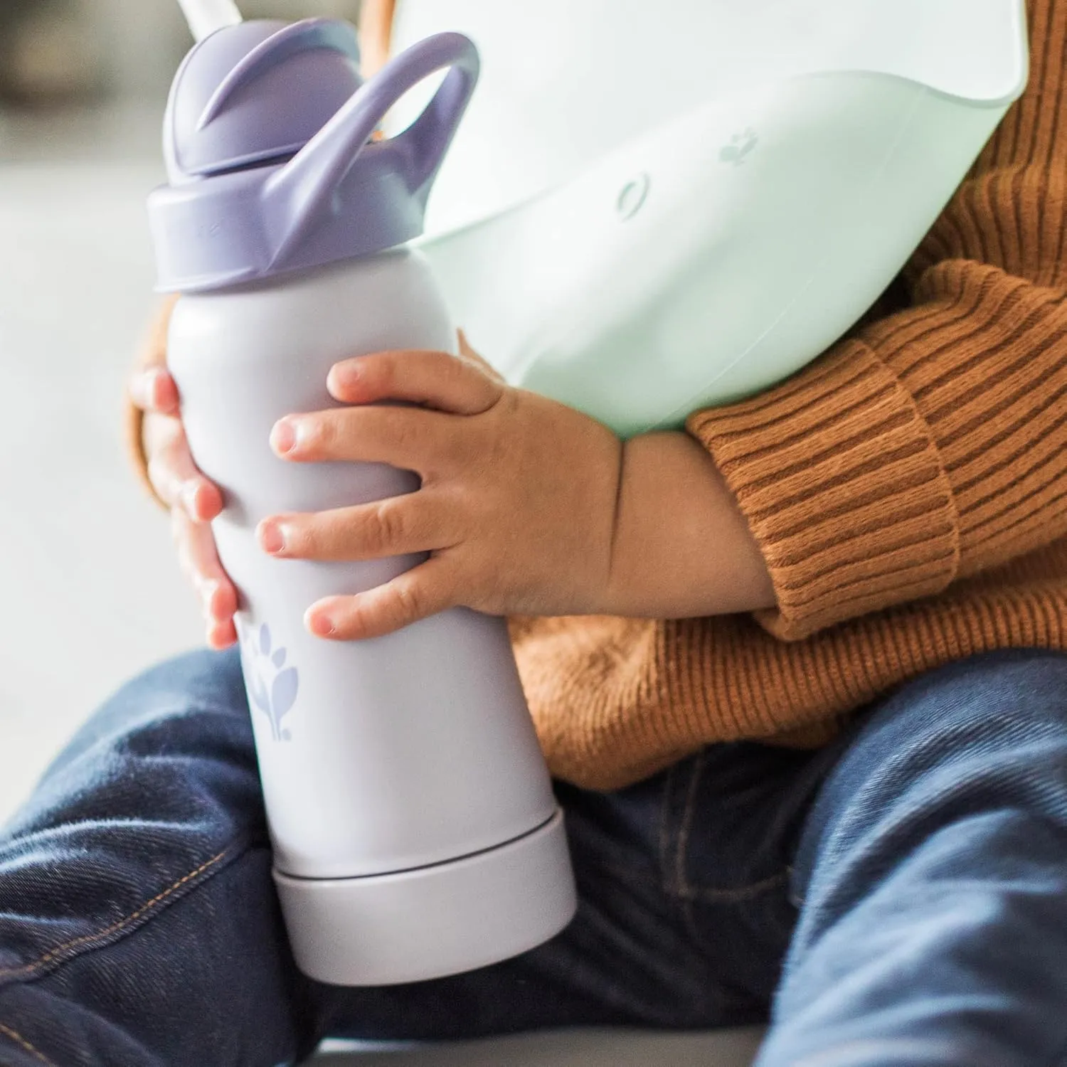 Green Sprouts® Sprout Ware® Straw Bottle 10oz., 6mo , Plant-Plastic, Platinum-Cured Silicone, Dishwasher Safe, Grows with Baby, Tested for Hormones - Plum