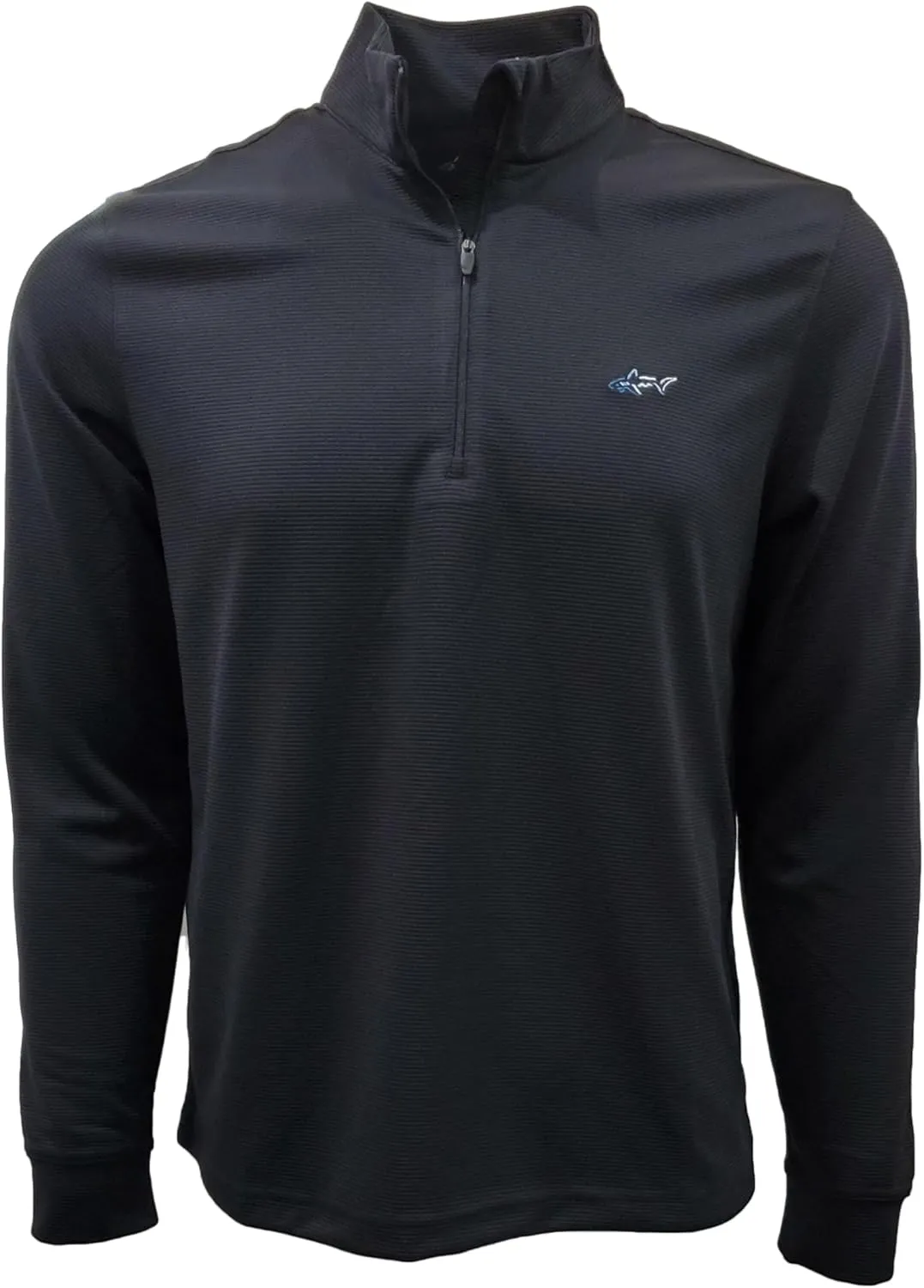 GREG NORMAN Men's Quarter Zip Polyester Stripe Sweater