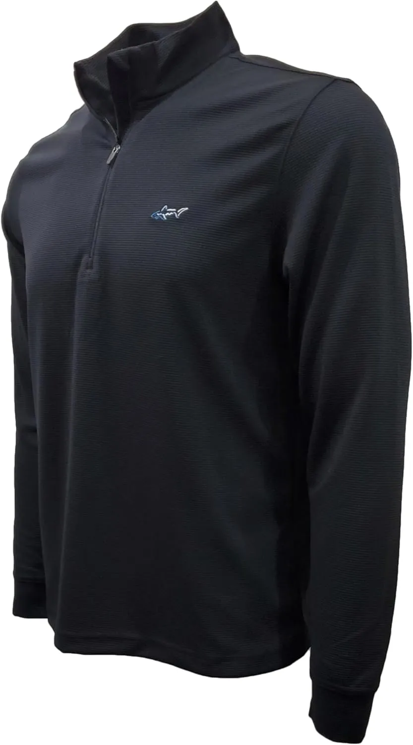GREG NORMAN Men's Quarter Zip Polyester Stripe Sweater