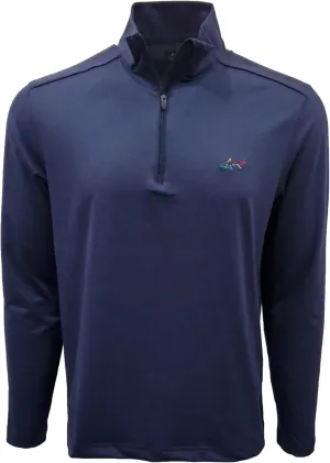 GREG NORMAN Men's Quarter Zip Polyester Stripe Sweater