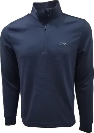 GREG NORMAN Men's Quarter Zip Polyester Stripe Sweater
