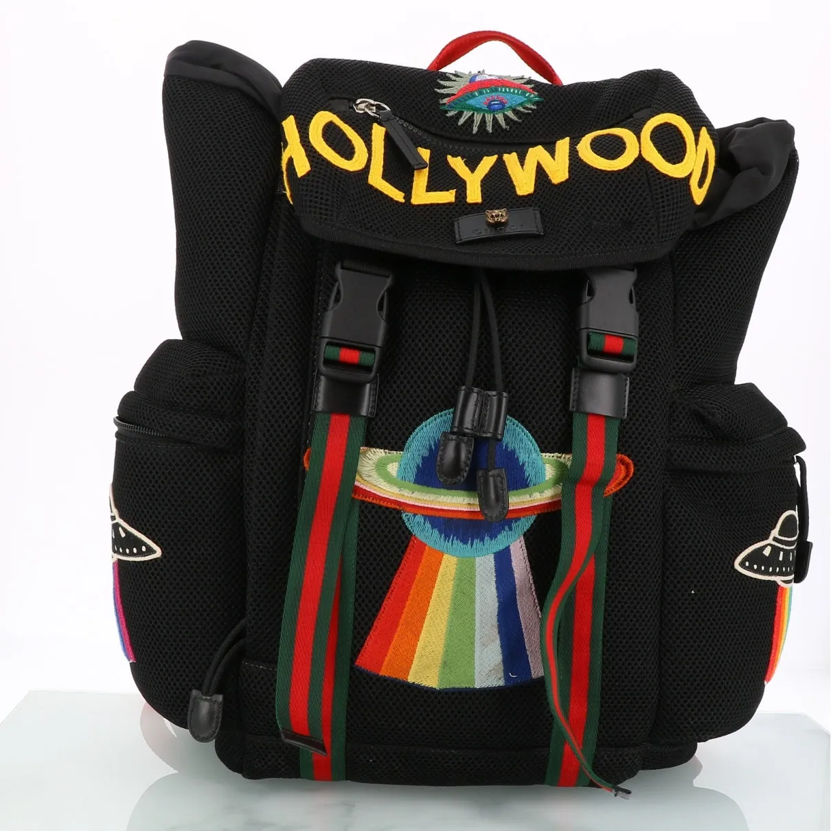 Gucci black cloth backpacks