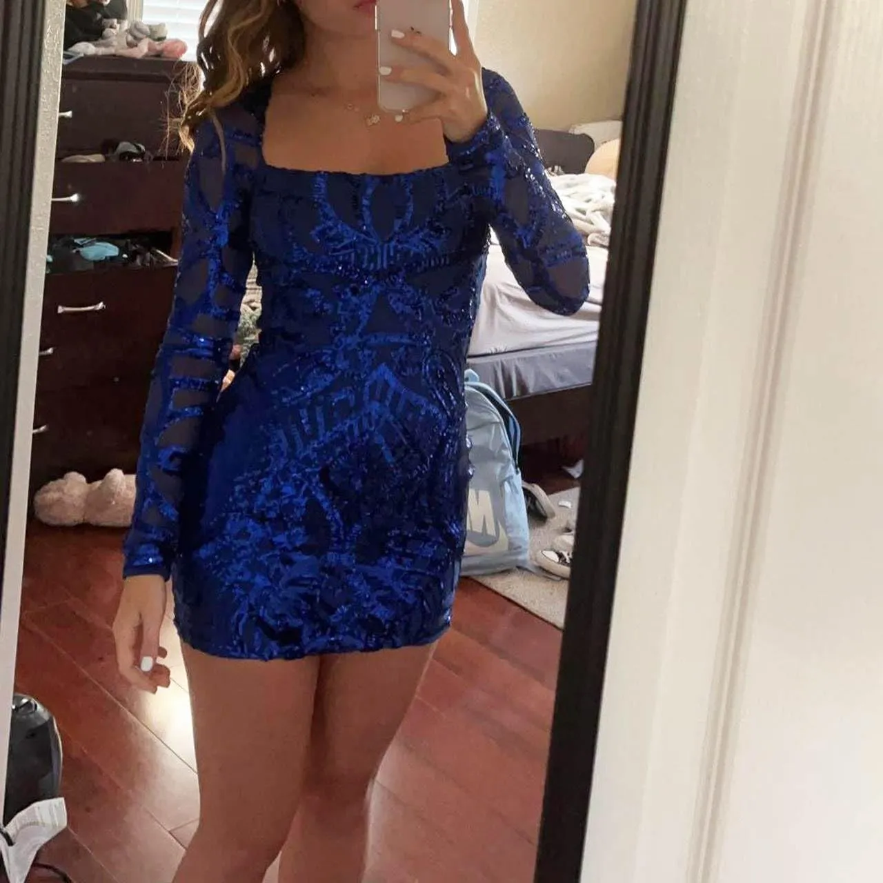 GUKARLEED Women's Sequin Homecoming Dresses 2025 Long Sleeve HOCO Dress Prom Dresses for Teens Short Mini Tight Formal Gowns