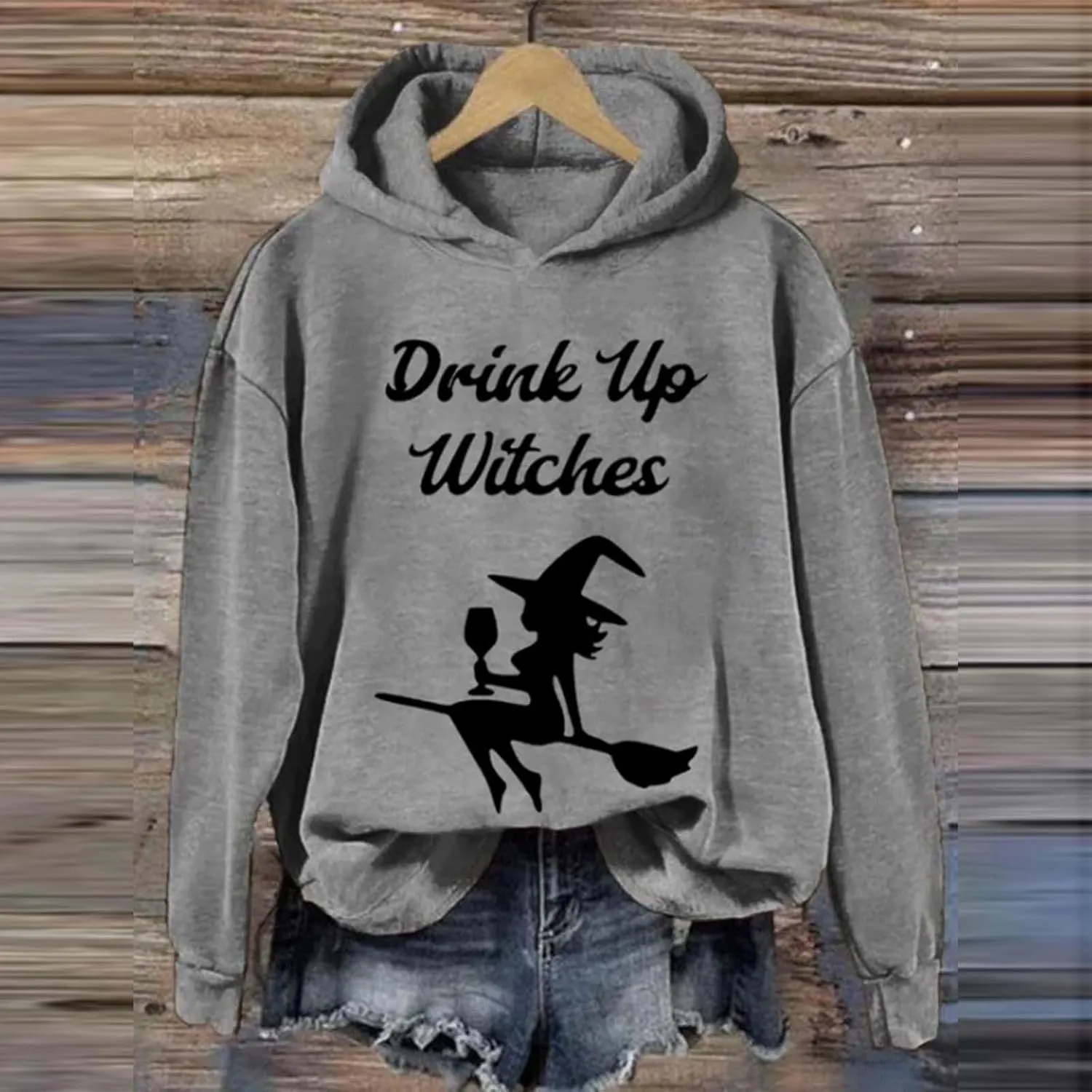 Halloween Sweatshirts Tops Fall Clothes 2024 Women's Fashion Casual Letter Halloween Printed Round Neck Long Sleeve