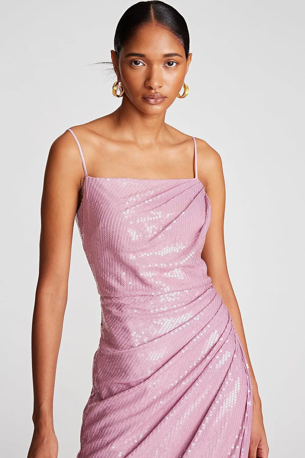HALSTON Women's Alania Gown in Stretch Sequin