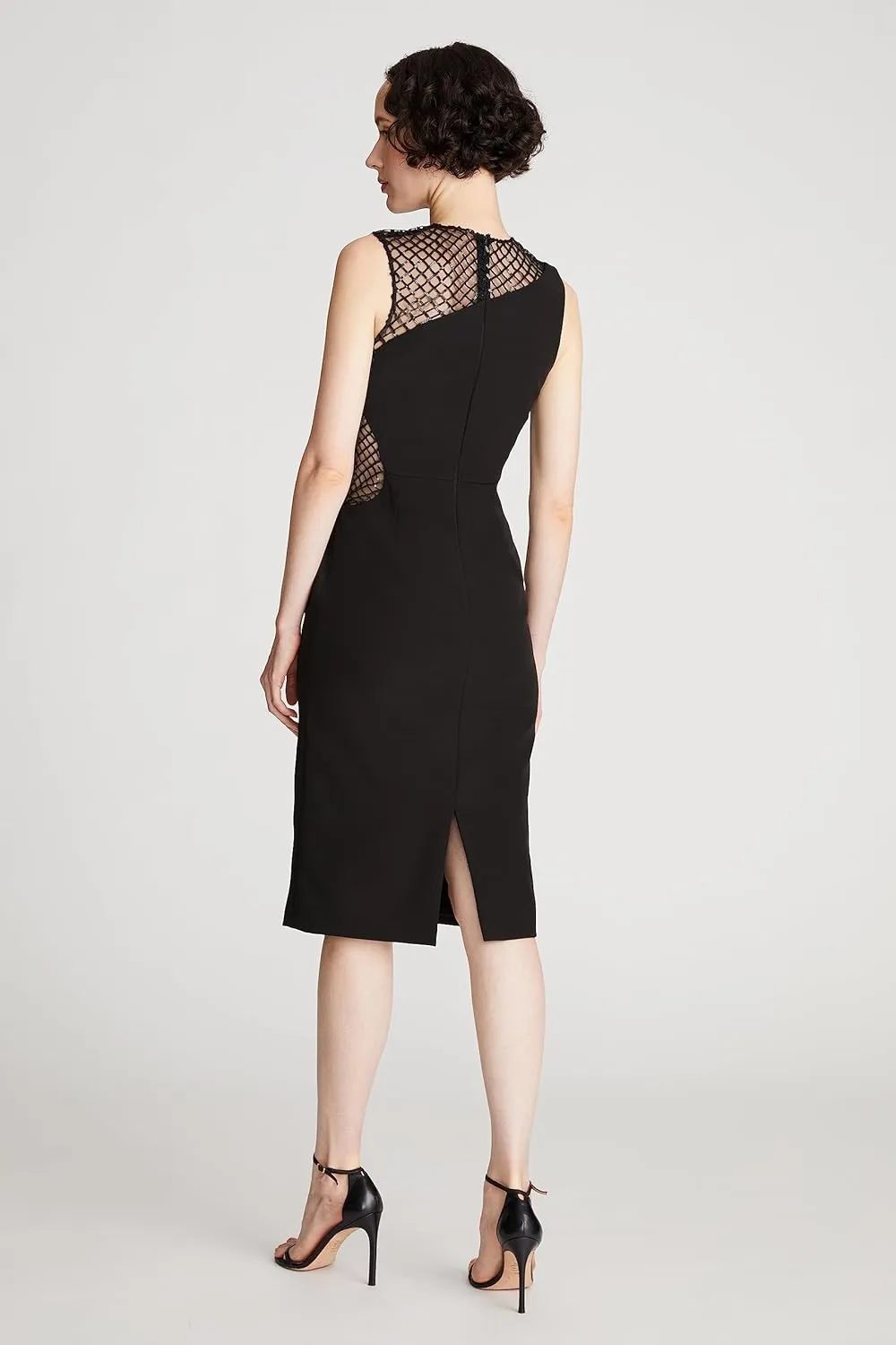 HALSTON Women's Kenda Dress in Crepe & Sequin