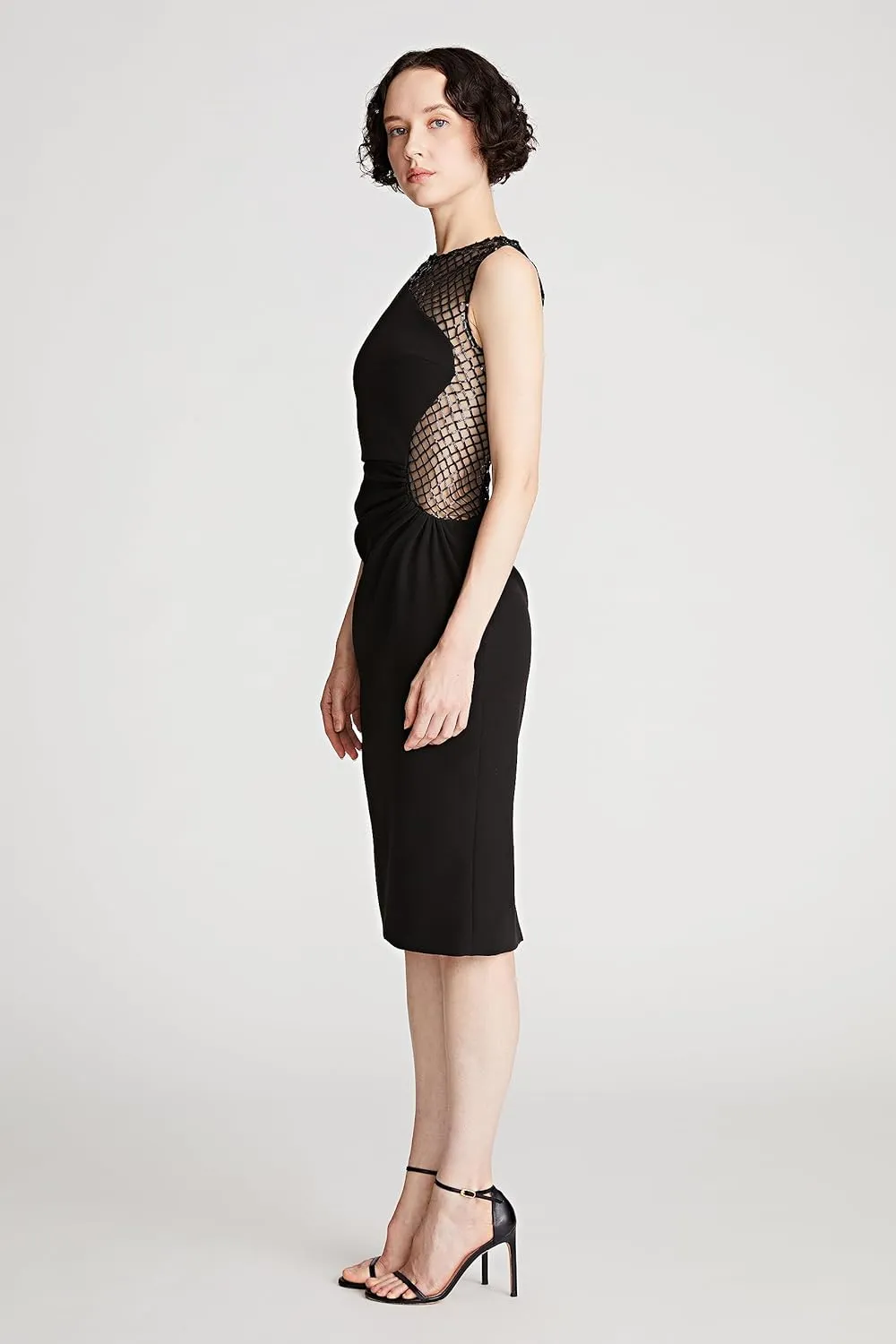 HALSTON Women's Kenda Dress in Crepe & Sequin