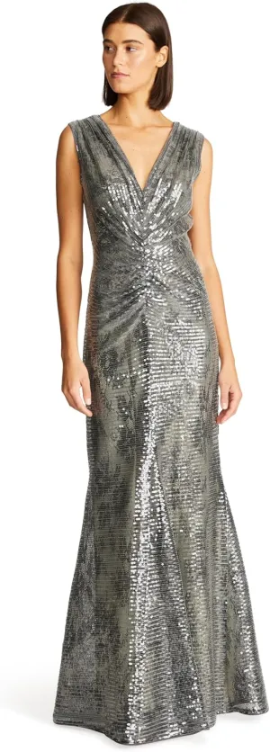 HALSTON Women's Loretta Gown in Lace Sequin