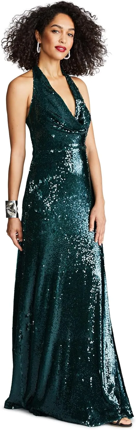 HALSTON Women's Tova Gown in Tinted Sequin