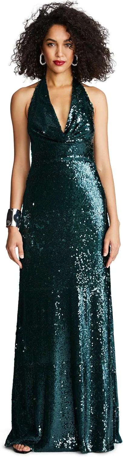 HALSTON Women's Tova Gown in Tinted Sequin