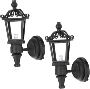 HANABASS Realistic Dollhouse Wall Lights 2pcs Miniature Led Lamps for Model Houses