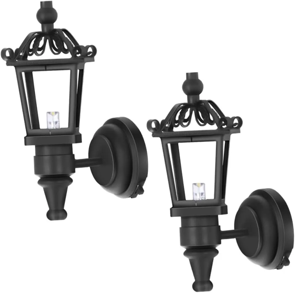 HANABASS Realistic Dollhouse Wall Lights 2pcs Miniature Led Lamps for Model Houses