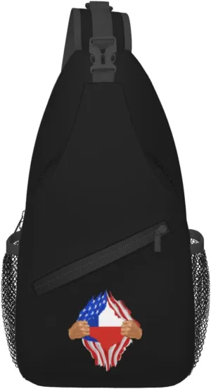 Hand Tear Flag Of Chile Crossbody Bags For Women Men Chest Backpack Gym Shoulder Bag Travel Outdoor Sports Casual Crossbody Bags