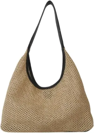 Handbag Summer New Straw Bag Holiday Beach Woven Bag Shoulder Literary Large Bag Out Straw Bags Handbag