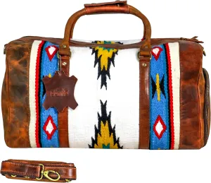 Handmade Duffle Bag leather heavy duty Gym Sports Airplane Overnight Luggage Carry On Unisex Travel Hand Rug Wollen Gift for His/Her (Duffle Bag Style_04)