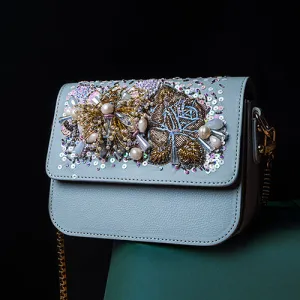 Handmade Leather Crossbody Bag With Magnetic Closure