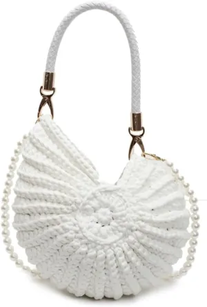 Handwoven Seashell Hobo Bags Women Crochet Summer Beach Bag Boho Knitted Evening Clutch Purses Hobo Crossbody Shoulder Bag