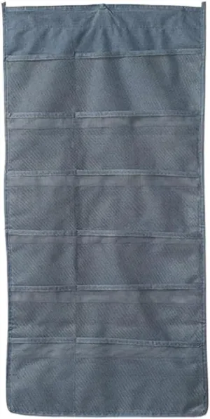Hanging Storage Pouch, Hanging Closet Organizer Household Wall-Mounted Underwear Storage Bag with Dual-Sided 30 Pockets, Mesh Pocket with Metal Hanger(Gray)