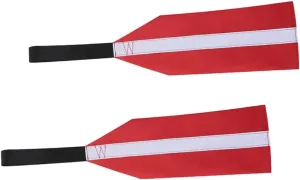 Happyyami 2pcs Kayak Warning Flag Lightweight Oxford Cloth Towing Flag Reflective Strips Essential Safety Travel Accessories for Canoe and Kayak Use