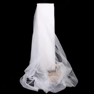 HAVII 63" x 10 Yards White Tulle Fabric Ribbon Tulle Roll Bolt for Tutu Skirt Sewing Mesh Fabric Wedding Arch Drapes Birthday Party Decor Flower Wrapping Fabric