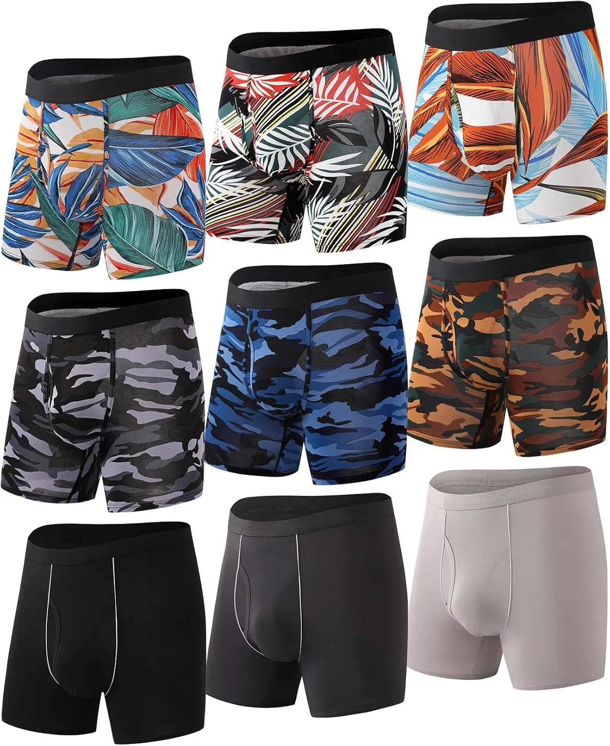 HAVVIS Men's Performance Underwear Boxer Briefs Soft Comfortable Bamboo Viscose Underwear for Men Multipack