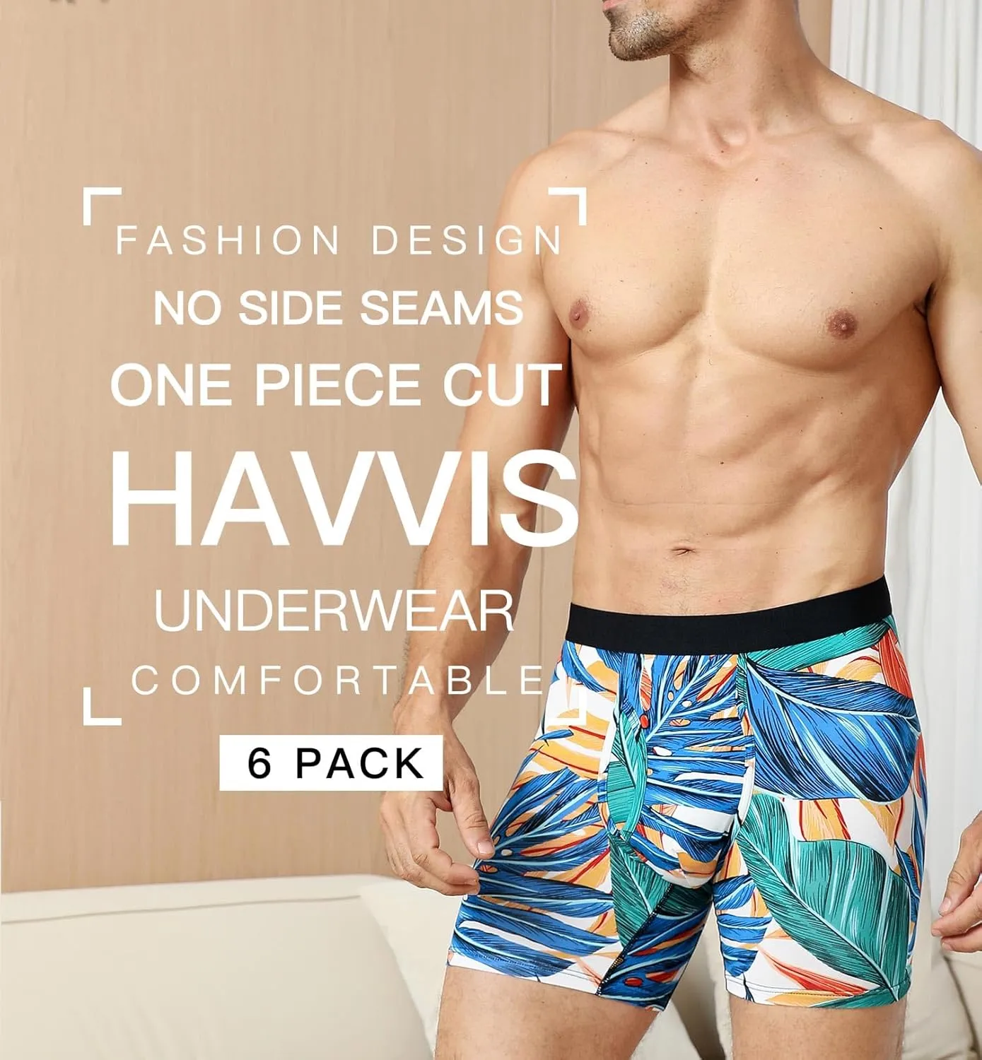 HAVVIS Men's Performance Underwear Boxer Briefs Soft Comfortable Bamboo Viscose Underwear for Men Multipack