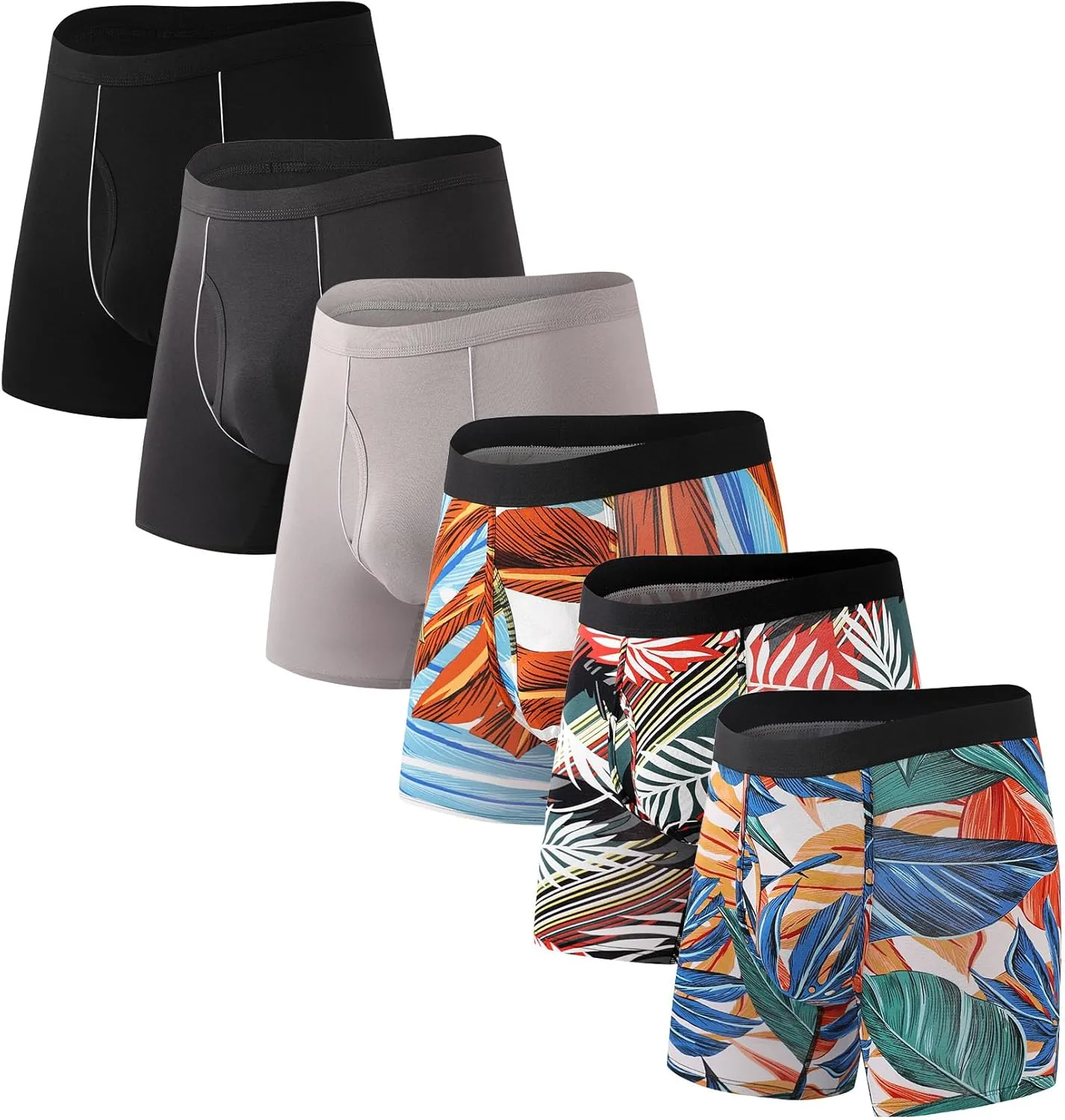 HAVVIS Men's Performance Underwear Boxer Briefs Soft Comfortable Bamboo Viscose Underwear for Men Multipack