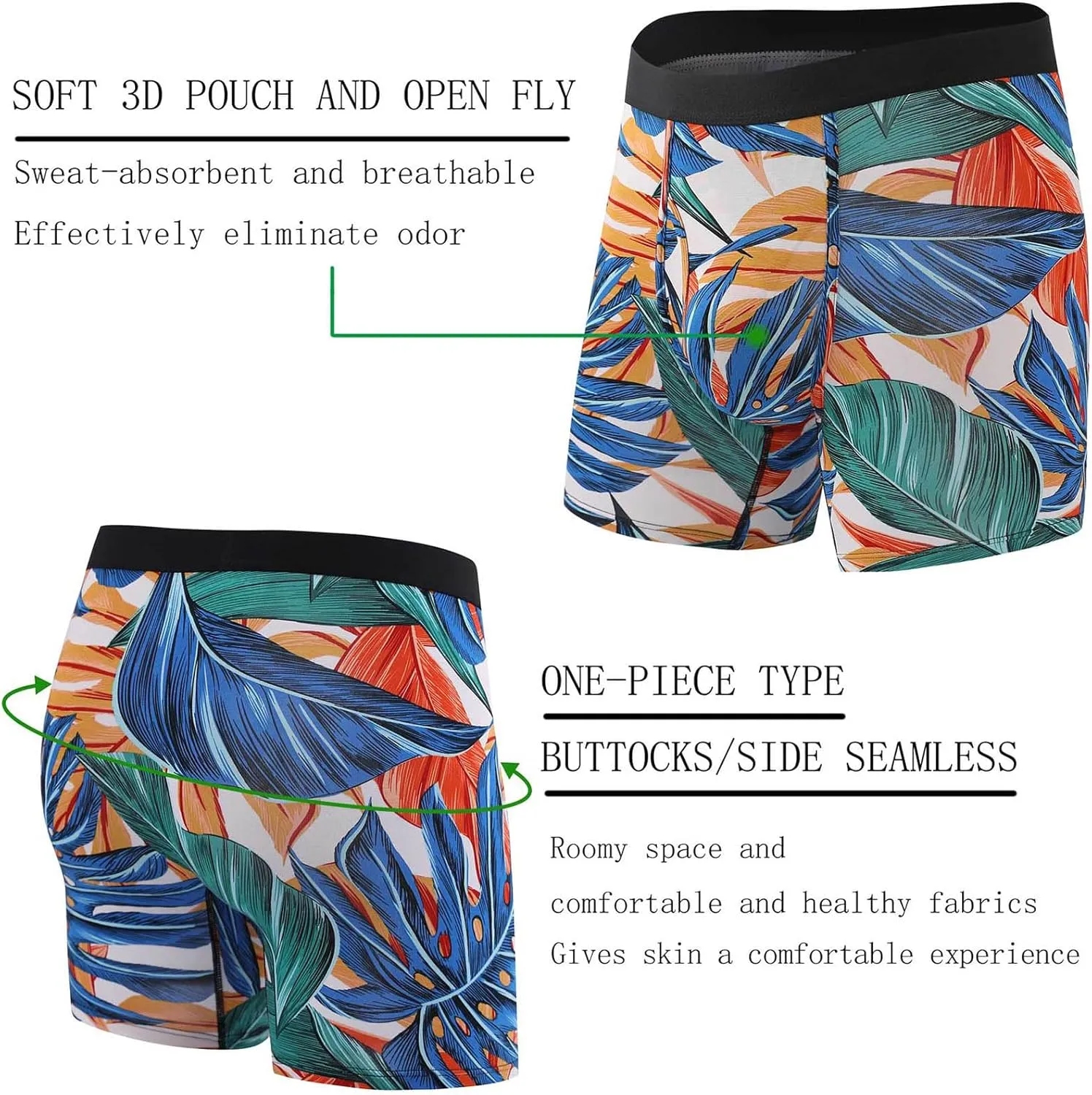 HAVVIS Men's Performance Underwear Boxer Briefs Soft Comfortable Bamboo Viscose Underwear for Men Multipack