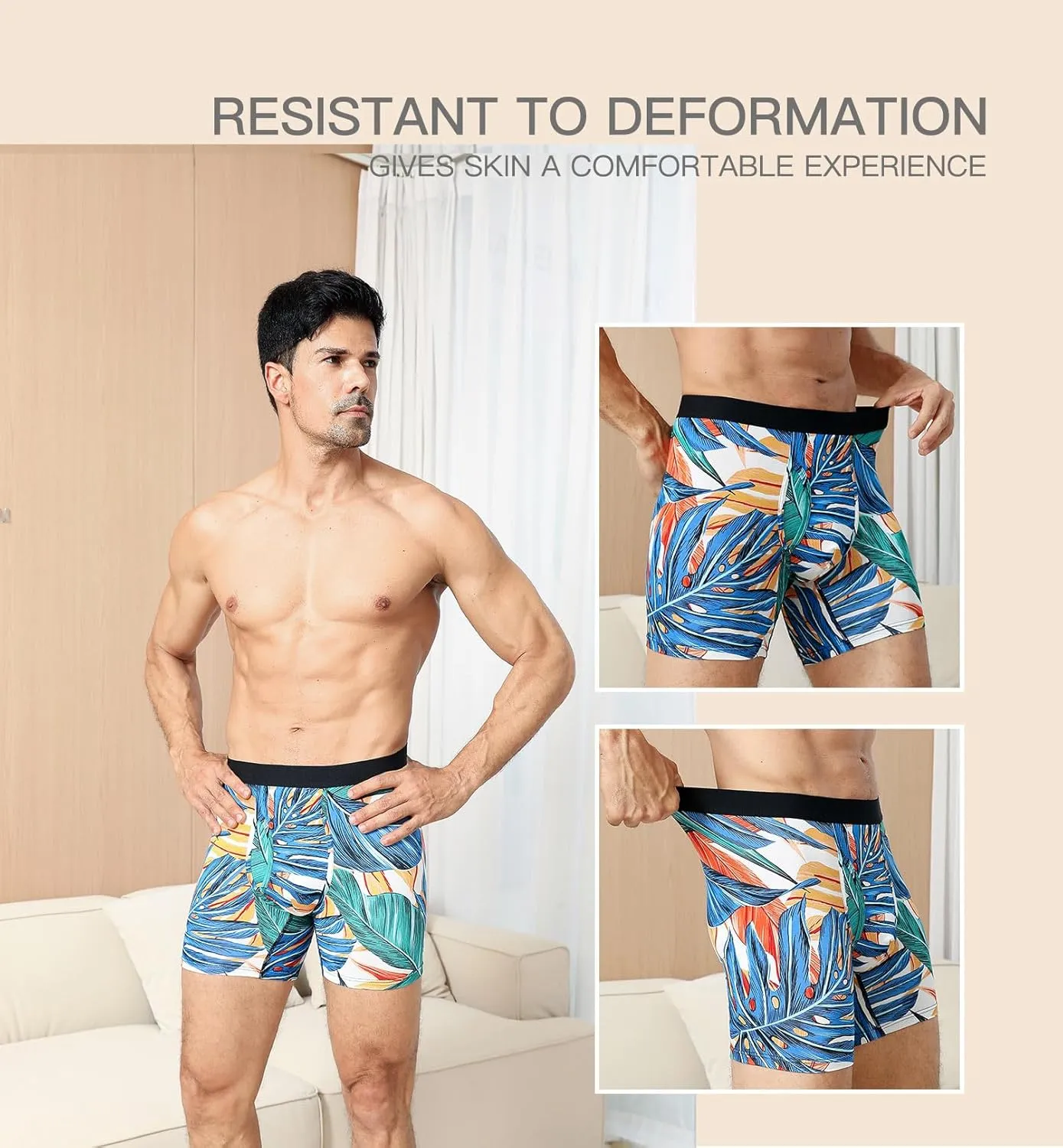 HAVVIS Men's Performance Underwear Boxer Briefs Soft Comfortable Bamboo Viscose Underwear for Men Multipack