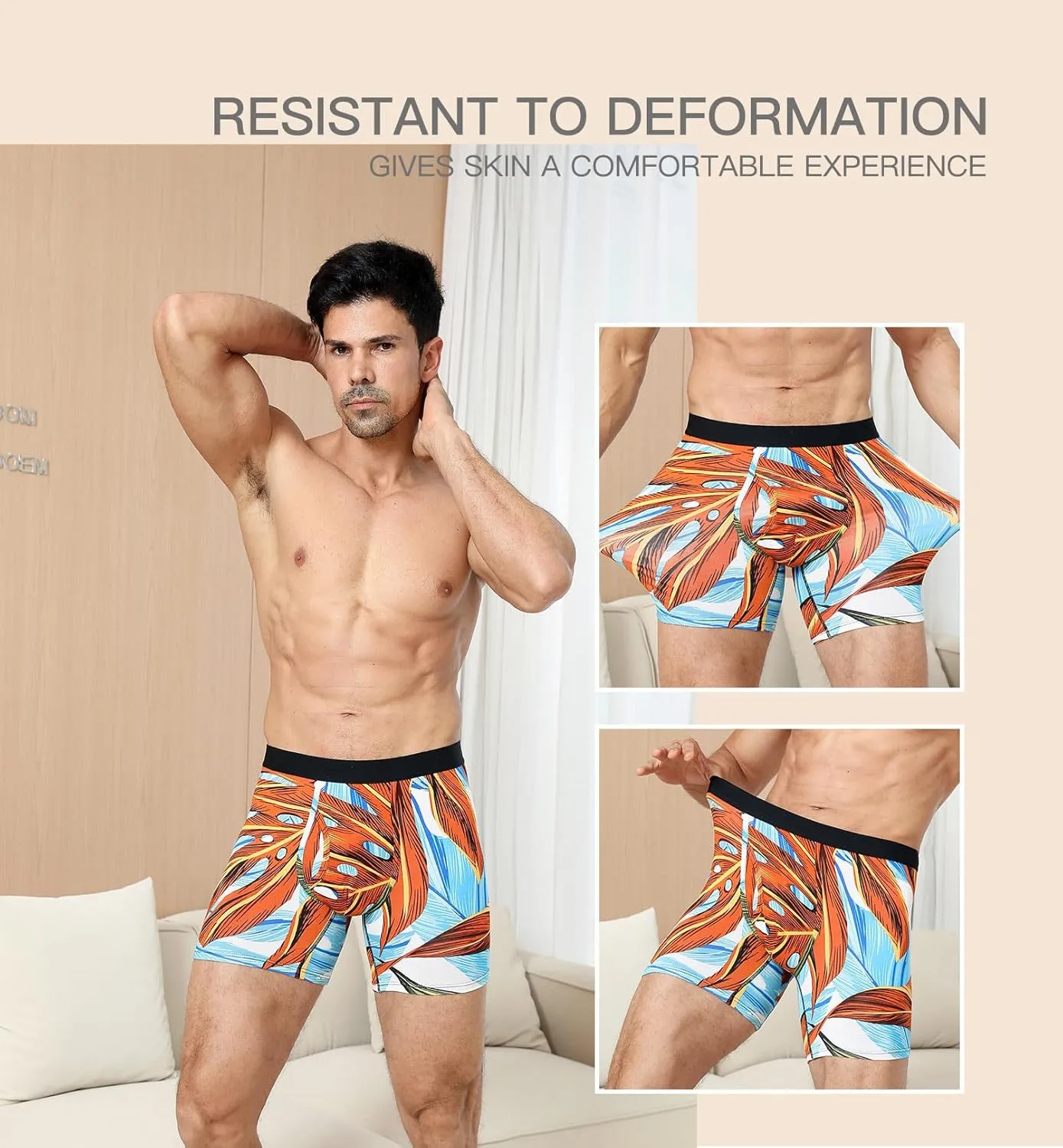 HAVVIS Men's Performance Underwear Boxer Briefs Soft Comfortable Bamboo Viscose Underwear for Men Multipack
