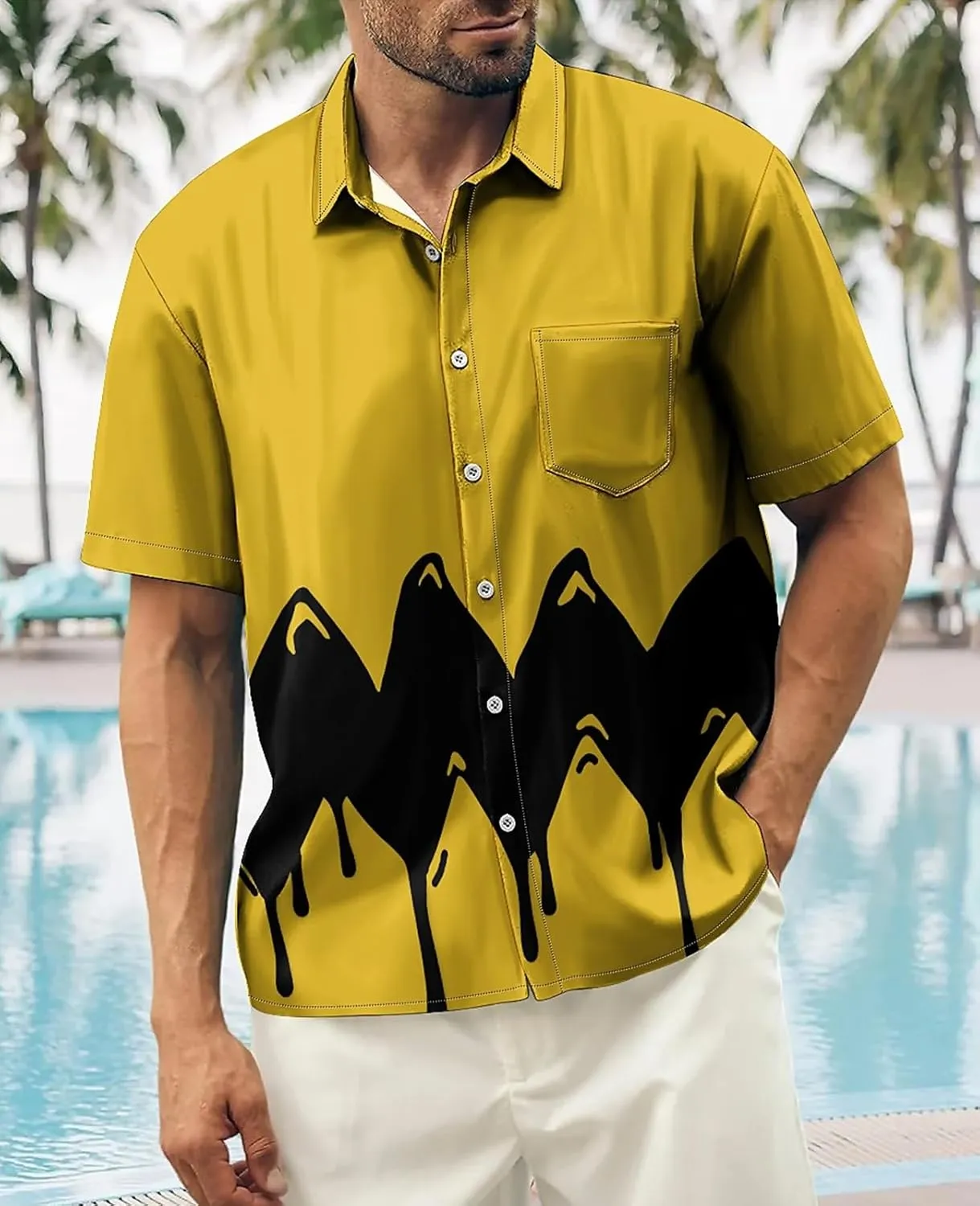 Hawaiian Bowling Shirts for Men Short Sleeve Printed Regular Fit Summer Beach Casual Button Down Aloha Shirts